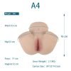 A4 TPE Färg flätor naturliga hud med vaginala och anal kapacitet