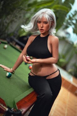Denyse - 164 cm sexdocka med silikonhuvud och TPE-kropp, rörlig ROS-käke - Anpassningsbar